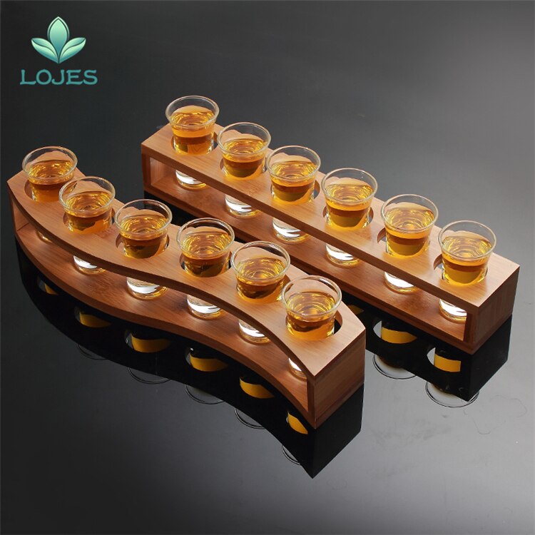 6 Hole Wooden Shot Glass Holder 6 Hole Wooden Shot Glass Holder