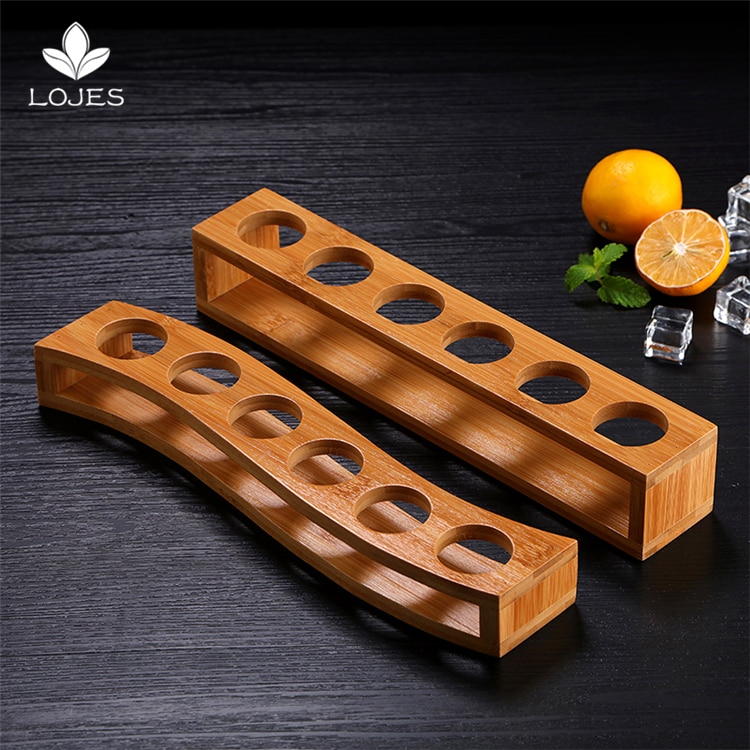 6 Hole Wooden Shot Glass Holder 6 Hole Wooden Shot Glass Holder