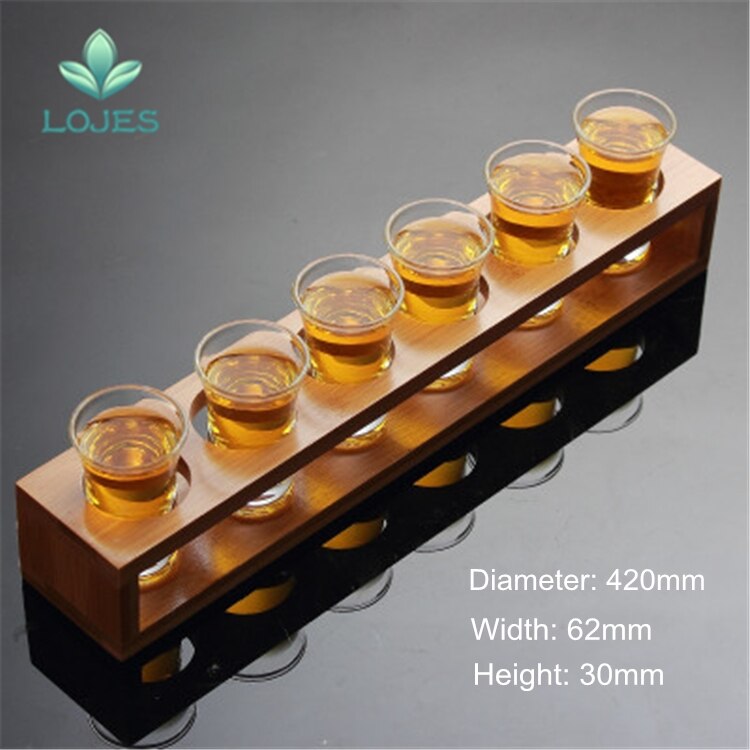 6 Hole Wooden Shot Glass Holder 6 Hole Wooden Shot Glass Holder