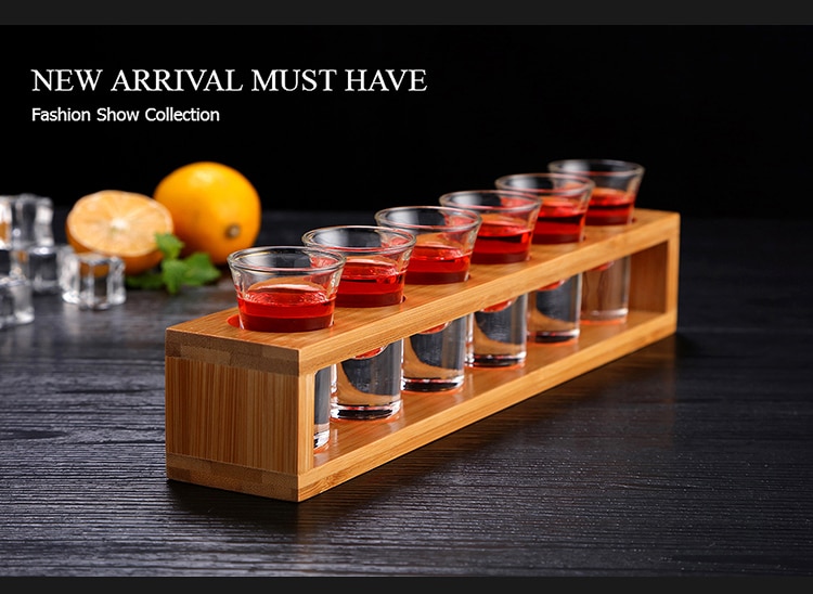 6 Hole Wooden Shot Glass Holder 6 Hole Wooden Shot Glass Holder