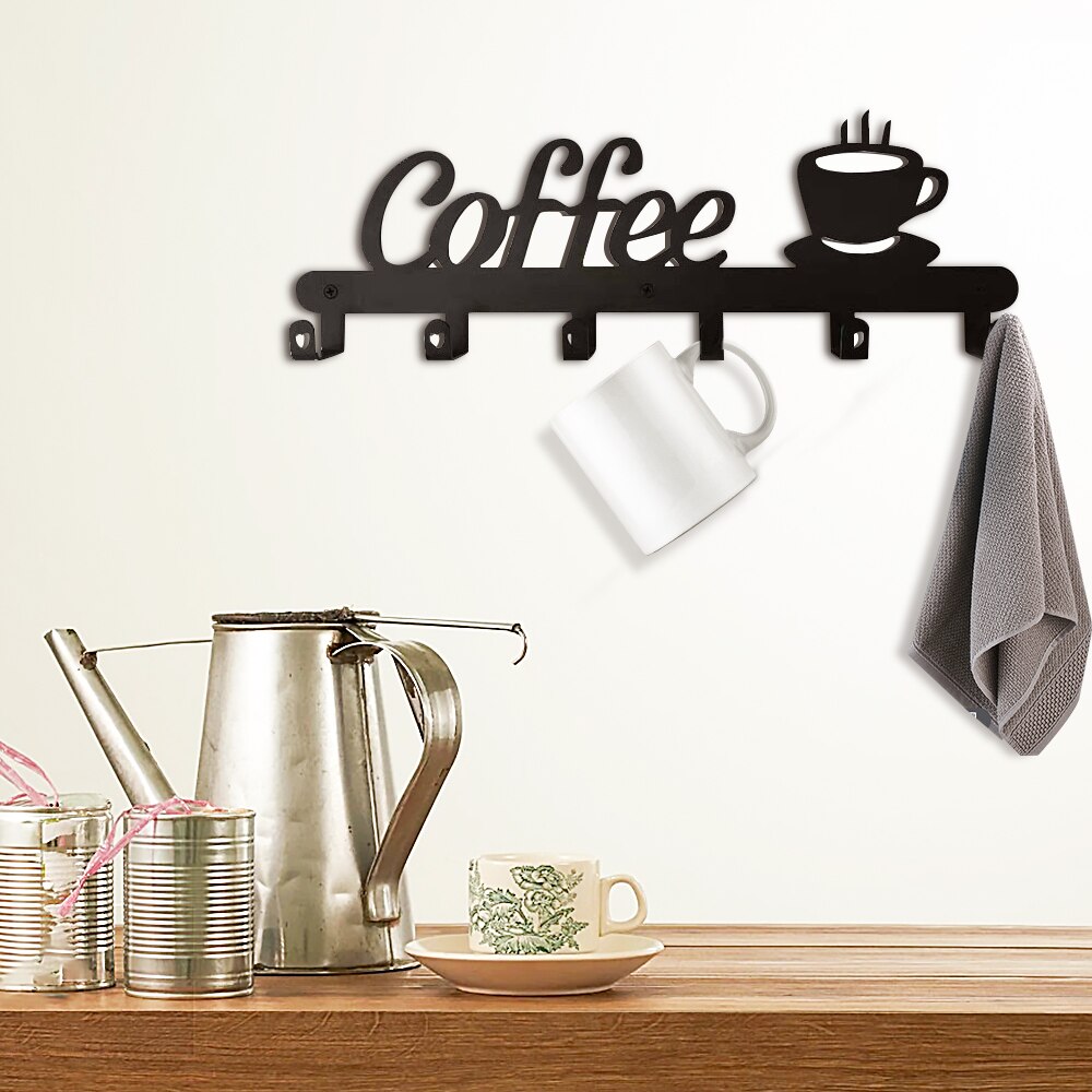 6 Hooks Wall Mounted Mug Rack 6 Hooks Wall Mounted Mug Rack