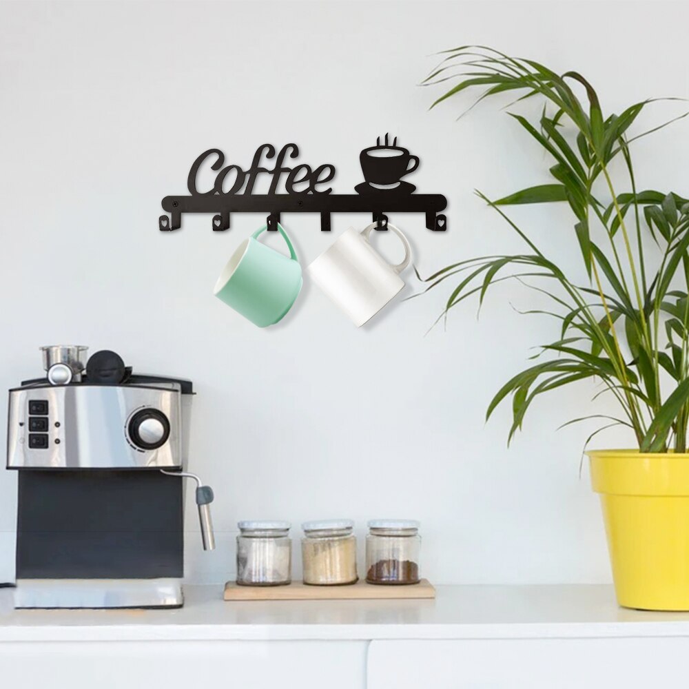 6 Hooks Wall Mounted Mug Rack 6 Hooks Wall Mounted Mug Rack