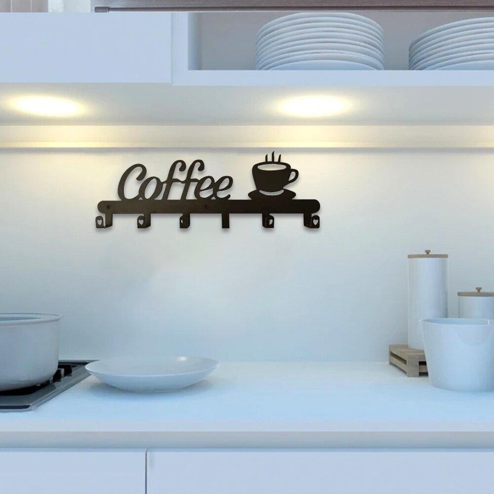 6 Hooks Wall Mounted Mug Rack 6 Hooks Wall Mounted Mug Rack