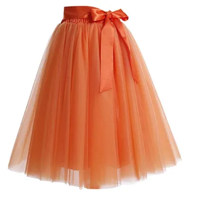 6 Layers Knee Length Tulle Skirt 6 Layers Knee Length Tulle Skirt