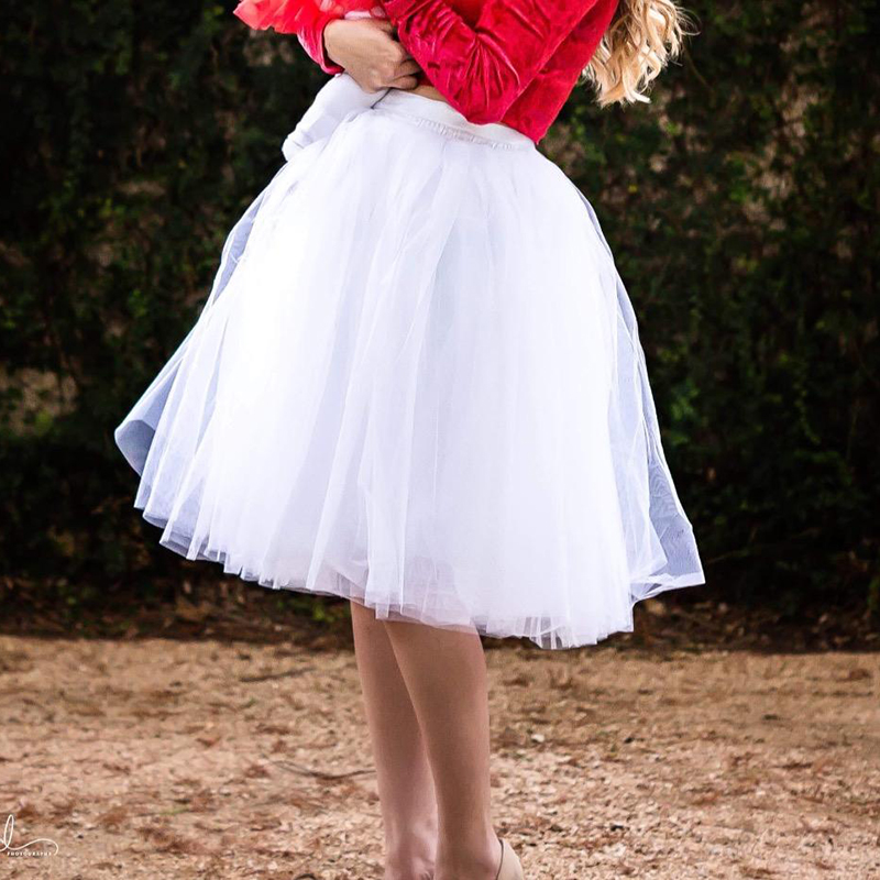 6 Layers Knee Length Tulle Skirt 6 Layers Knee Length Tulle Skirt