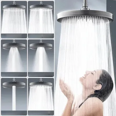 6 Modes Rainfall Shower Head Bathroom High Pressure Top Rain Shower Heads Shower Faucet Accessories Gun 6 Modes Rainfall Shower Head Bathroom High Pressure Top Rain Shower Heads Shower Faucet Accessories Gun