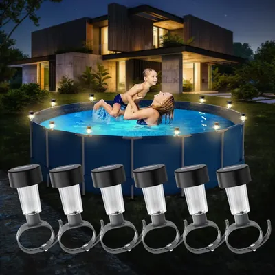 6 Packages Solar Pool Light Frame On The Ground For Swimming Pool Outdoor Pool Fence Decorative Accessories Waterproof 6 Packages Solar Pool Light Frame On The Ground For Swimming Pool Outdoor Pool Fence Decorative Accessories Waterproof