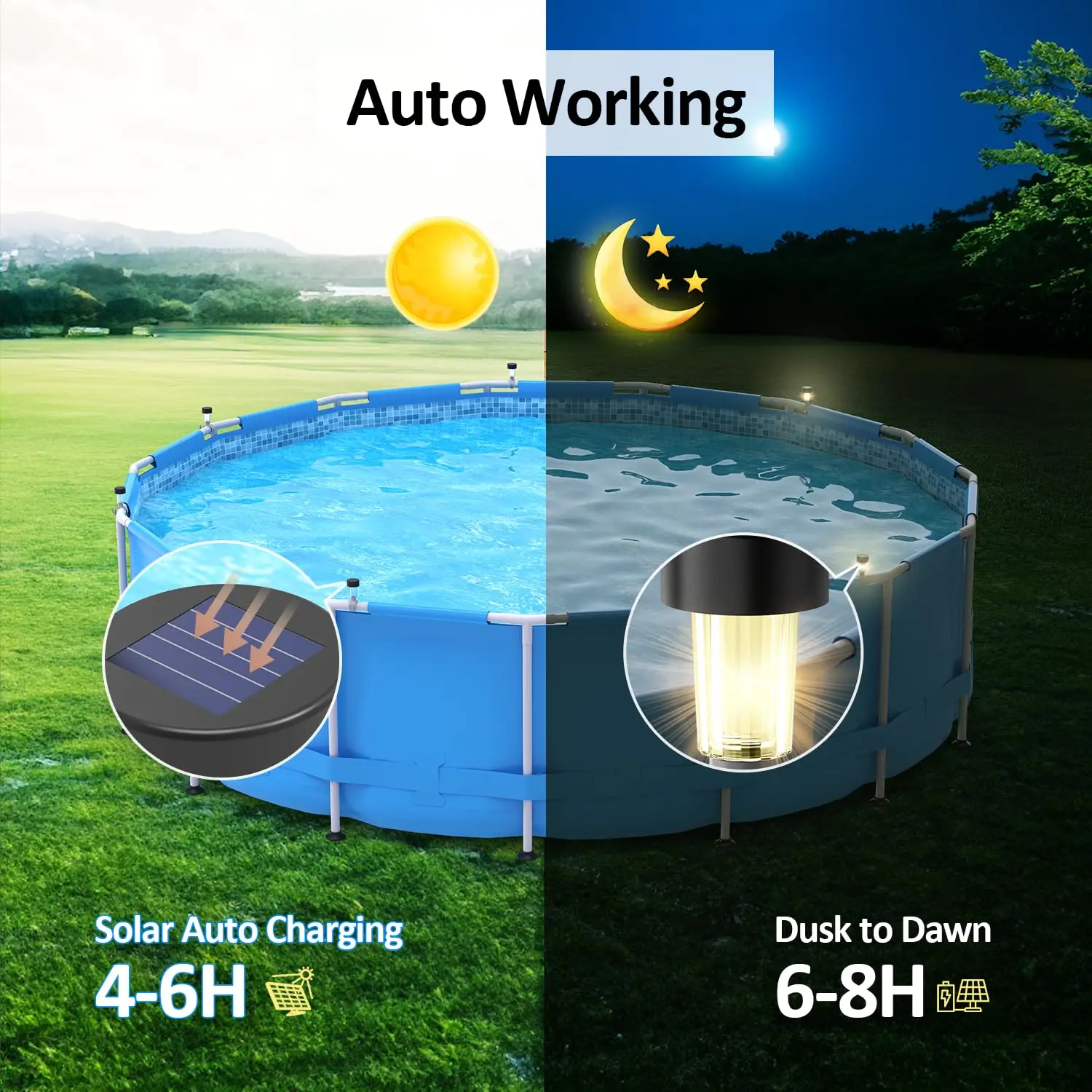 6 Packages Solar Pool Light Frame On The Ground For Swimming Pool Outdoor Pool Fence Decorative Accessories Waterproof 6 Packages Solar Pool Light Frame On The Ground For Swimming Pool Outdoor Pool Fence Decorative Accessories Waterproof
