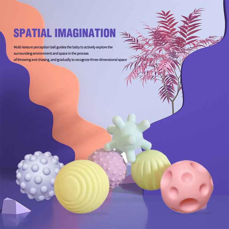 6 PCS Baby Toys Sensory Balls For Children Textured Hand Touch Ball Soft Massage Ball Infant Rattle Senses Toys 6 PCS Baby Toys Sensory Balls For Children Textured Hand Touch Ball Soft Massage Ball Infant Rattle Senses Toys