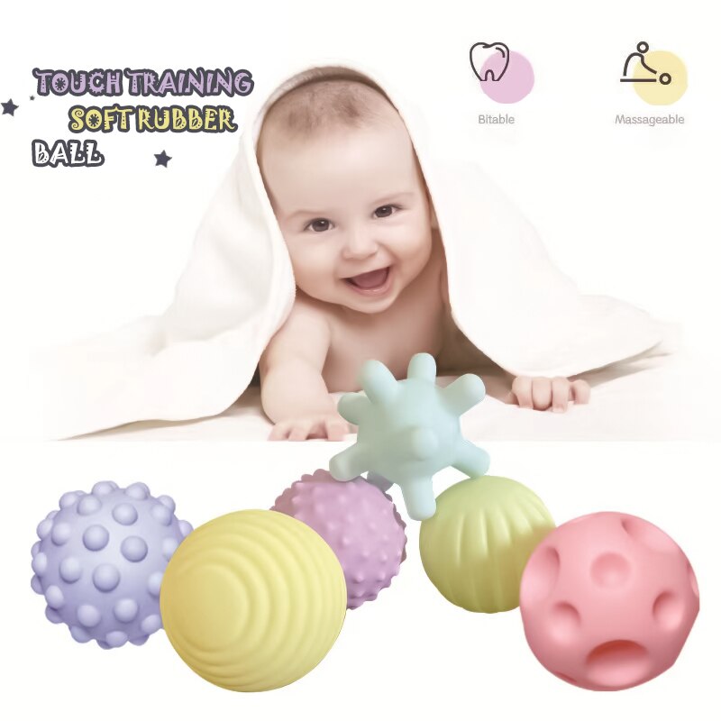 6 PCS Baby Toys Sensory Balls For Children Textured Hand Touch Ball Soft Massage Ball Infant Rattle Senses Toys 6 PCS Baby Toys Sensory Balls For Children Textured Hand Touch Ball Soft Massage Ball Infant Rattle Senses Toys