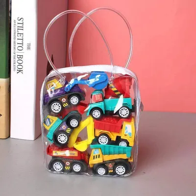 6 PCS Mini Inertial Pull Back Engineering Car Plastic Friction Vehicle Truck Model Toy For Children Boy Girl Birthday