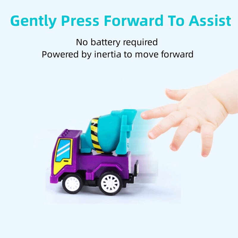 6 PCS Mini Inertial Pull Back Engineering Car Plastic Friction Vehicle Truck Model Toy For Children Boy Girl Birthday