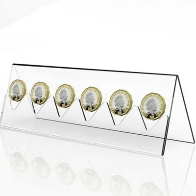 6 Slots Acrylic Coin Display Stand 6 Slots Acrylic Coin Display Stand