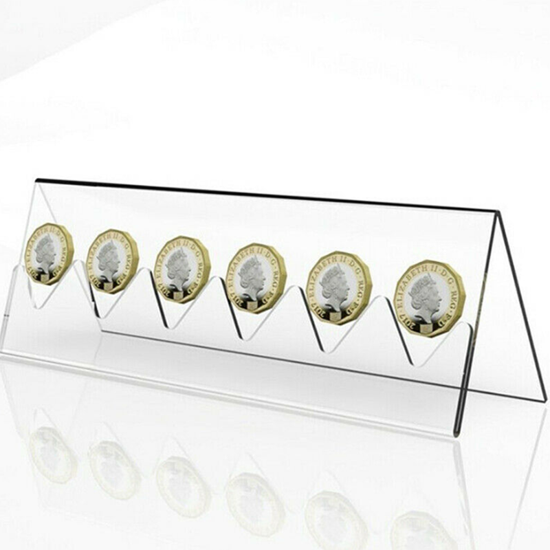 6 Slots Acrylic Coin Display Stand 6 Slots Acrylic Coin Display Stand