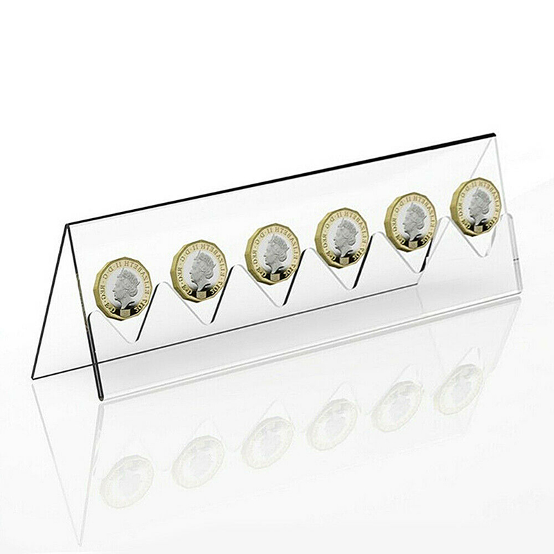 6 Slots Acrylic Coin Display Stand 6 Slots Acrylic Coin Display Stand