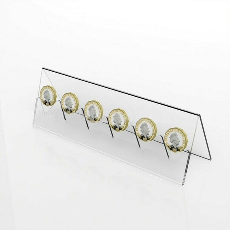 6 Slots Acrylic Coin Display Stand 6 Slots Acrylic Coin Display Stand