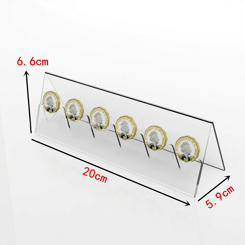 6 Slots Acrylic Coin Display Stand 6 Slots Acrylic Coin Display Stand