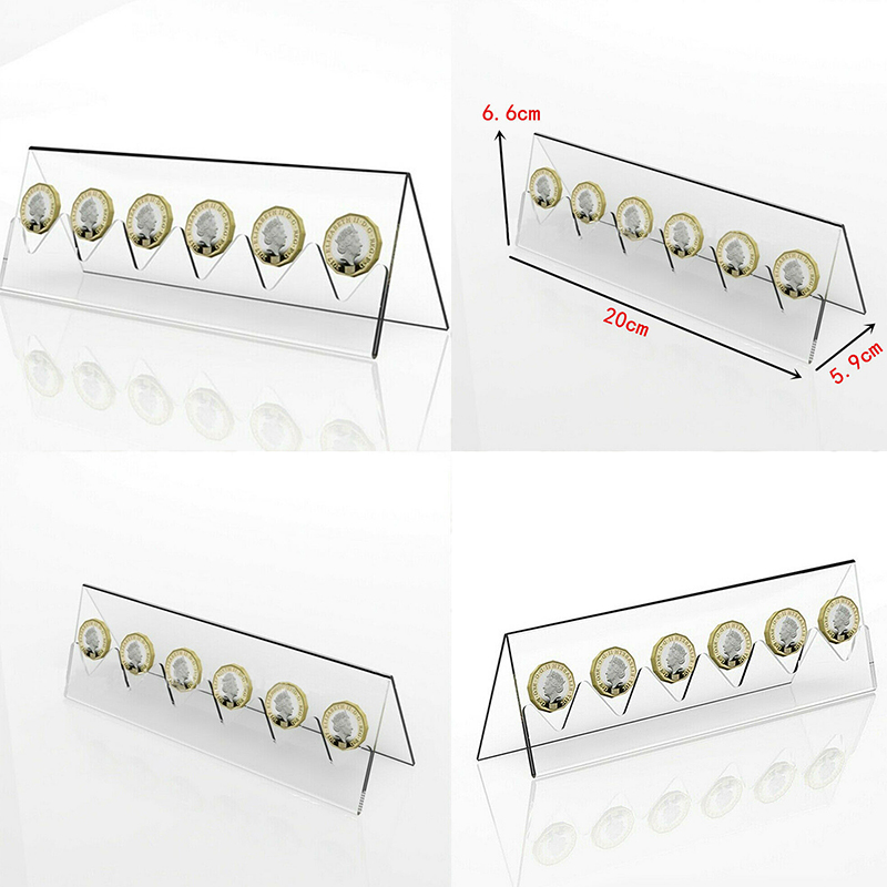 6 Slots Acrylic Coin Display Stand 6 Slots Acrylic Coin Display Stand
