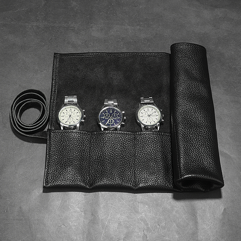 6 Slots Leather Watch Roll Organizer 6 Slots Leather Watch Roll Organizer