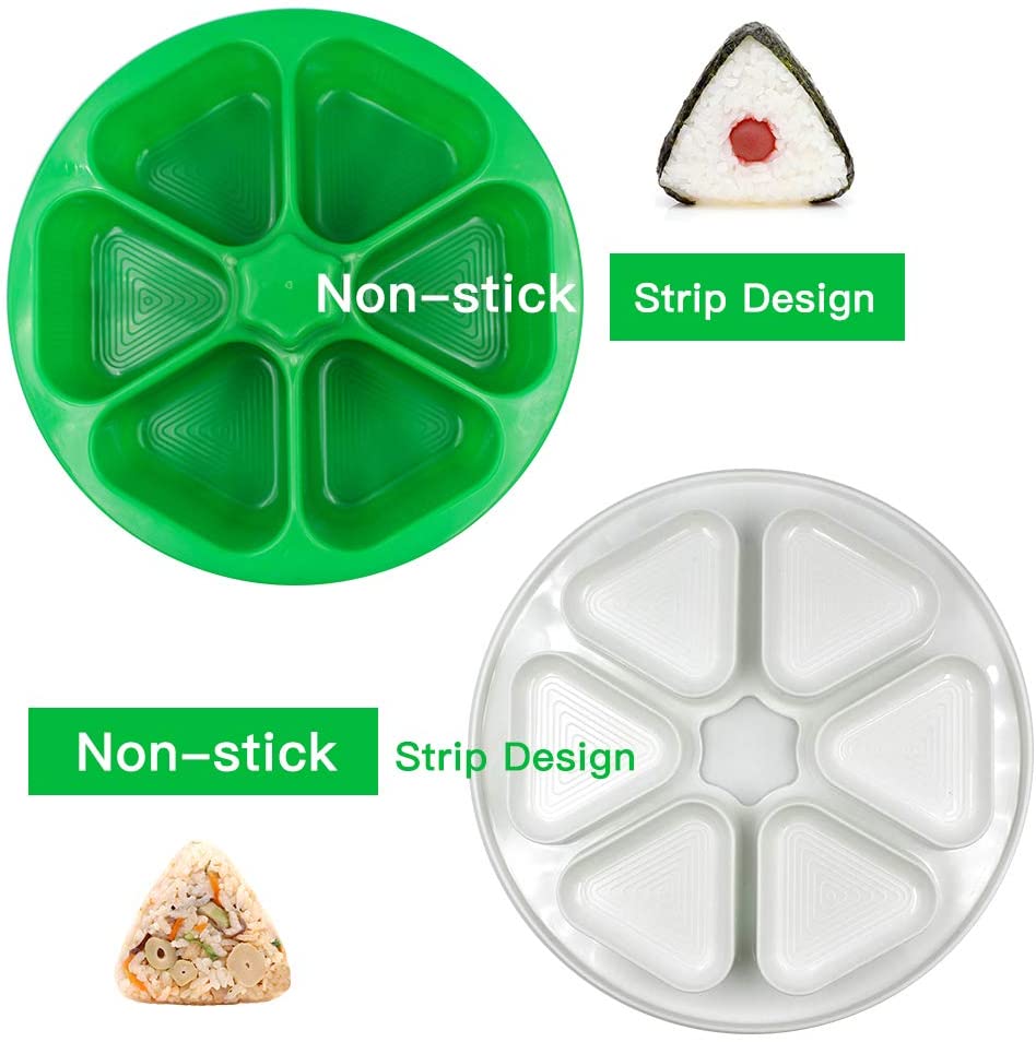 6 Slots Triangle Onigiri Mold with Lid 6 Slots Triangle Onigiri Mold with Lid