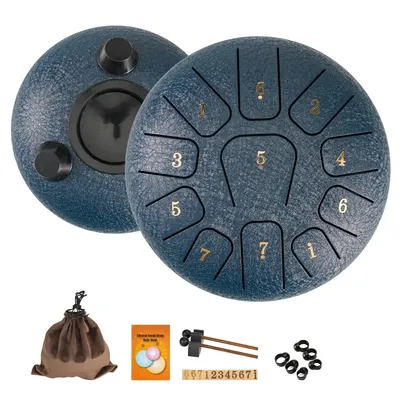 6″ Steel Tongue Drum Gift Set | 11-Note Sound Healing Instrument w/Tuning Kit | Yoga/Meditation/Anxiety Relief Tool 6″ Steel Tongue Drum Gift Set | 11-Note Sound Healing Instrument w/Tuning Kit | Yoga/Meditation/Anxiety Relief Tool