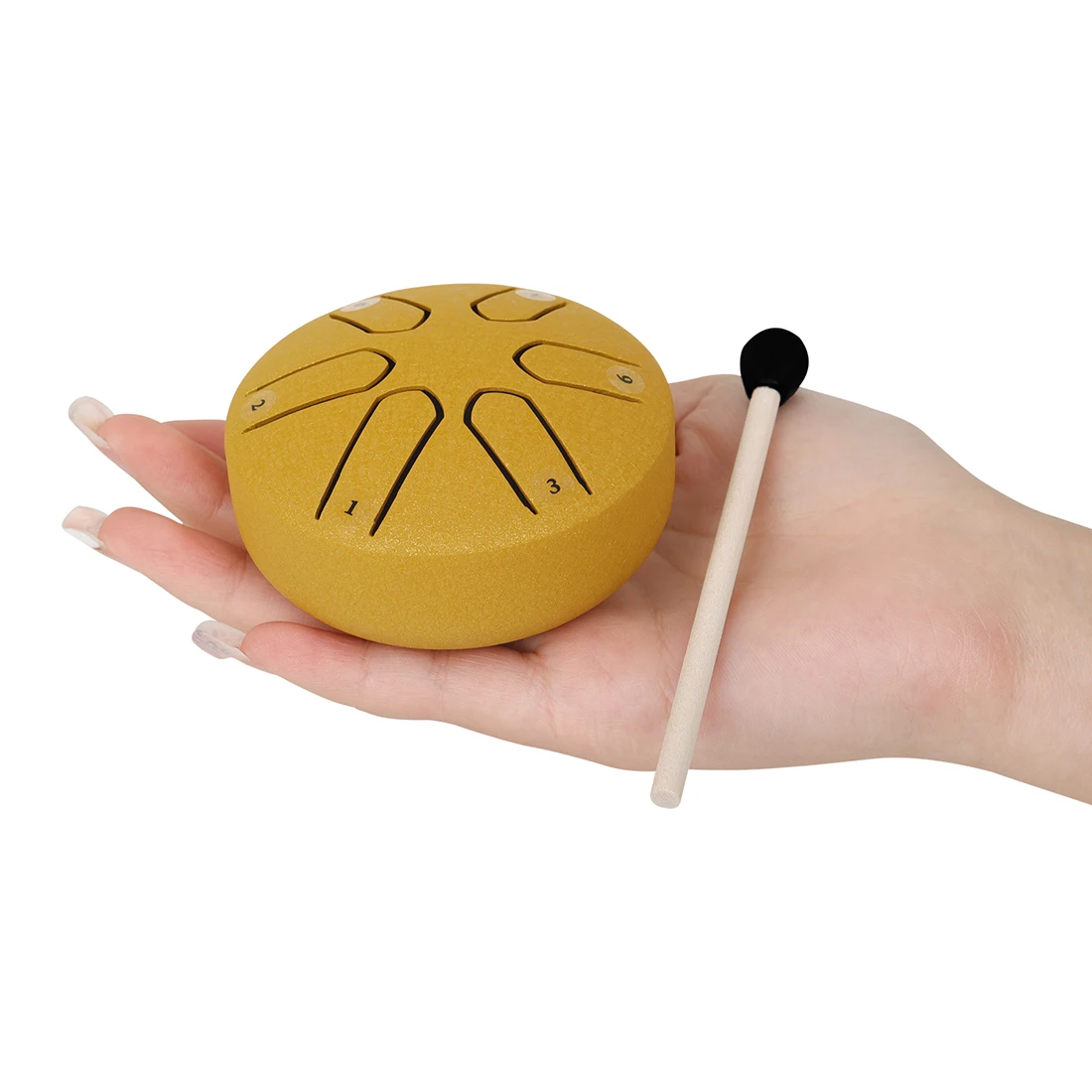 6-Tone Steel Tongue Drum Mini Hand Pan Drums with Drumsticks Percussion Musical Instruments Drum Accessories
