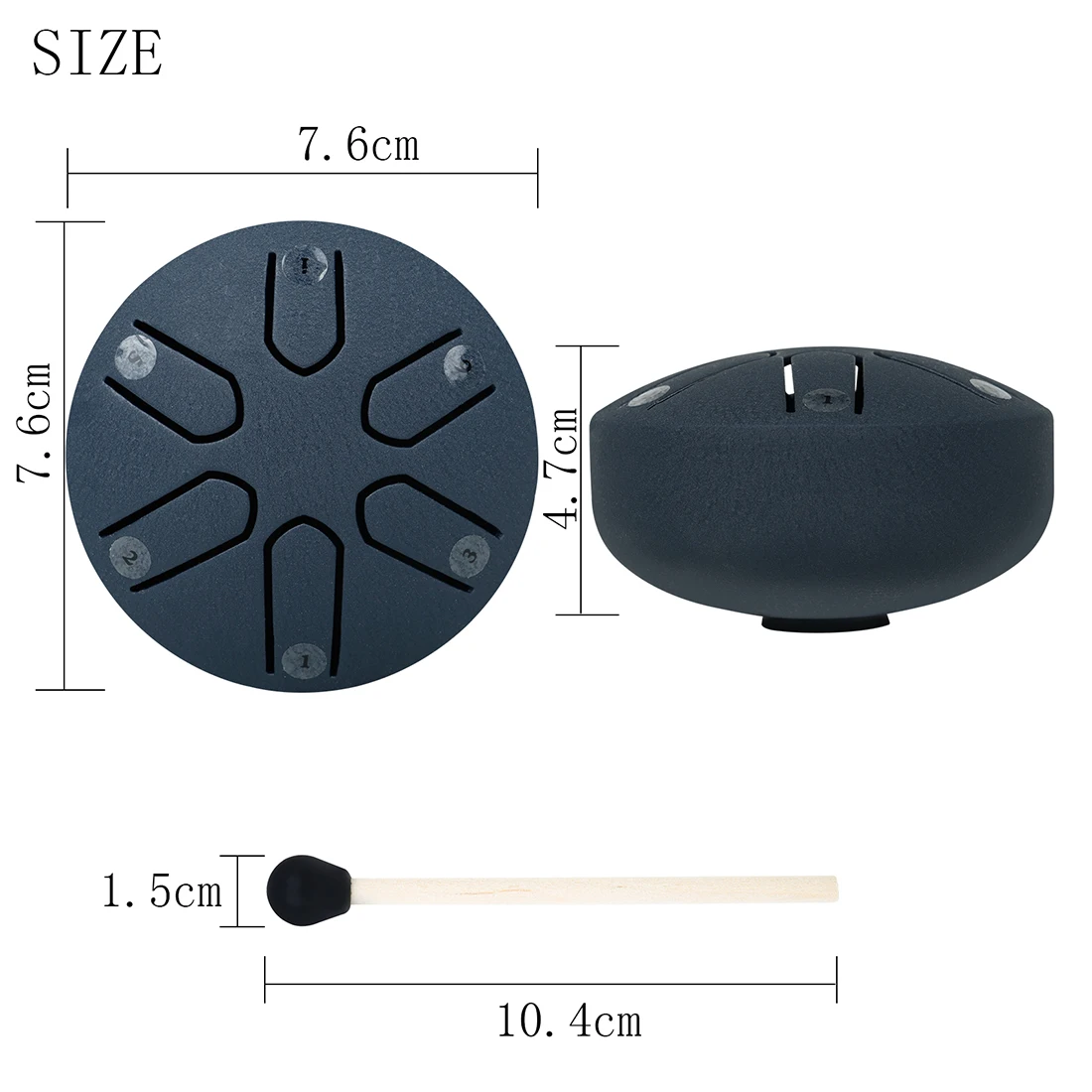 6-Tone Steel Tongue Drum Mini Hand Pan Drums with Drumsticks Percussion Musical Instruments Drum Accessories