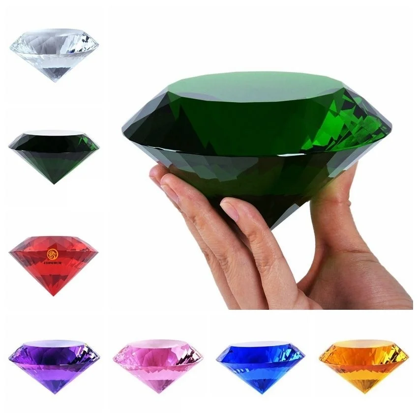 60-100mm Colorful Crystal Glass Diamond Paper Weight Gorgeus Wedding Decoration Valentine Gifts 60-100mm Colorful Crystal Glass Diamond Paper Weight Gorgeus Wedding Decoration Valentine Gifts