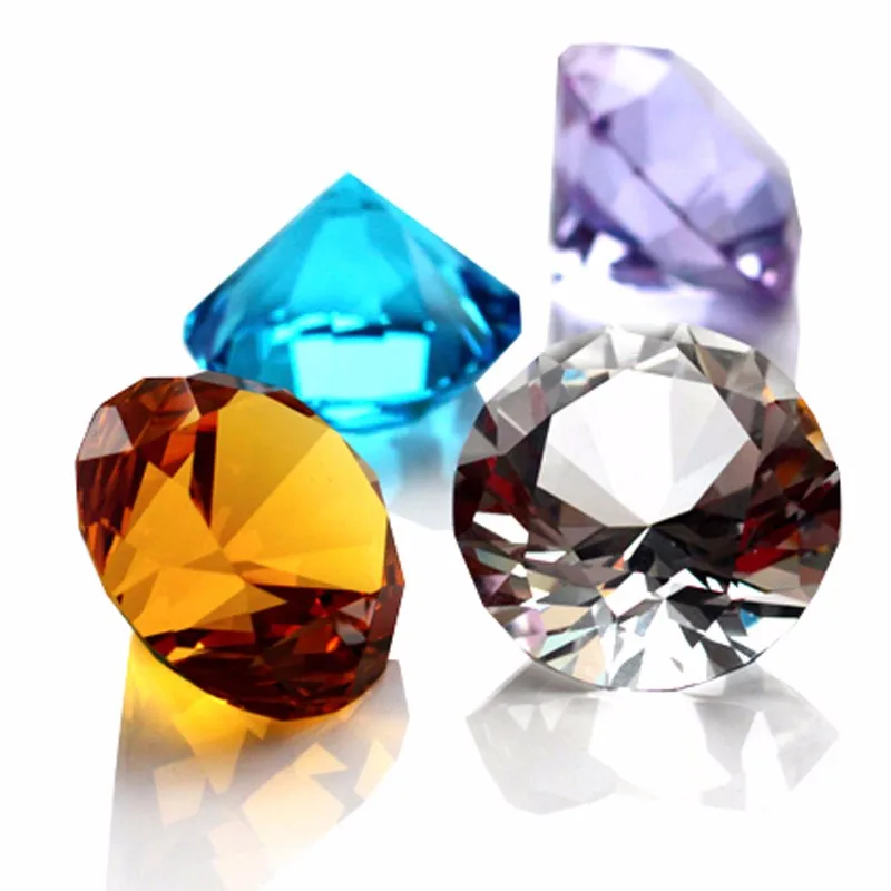 60-100mm Colorful Crystal Glass Diamond Paper Weight Gorgeus Wedding Decoration Valentine Gifts 60-100mm Colorful Crystal Glass Diamond Paper Weight Gorgeus Wedding Decoration Valentine Gifts