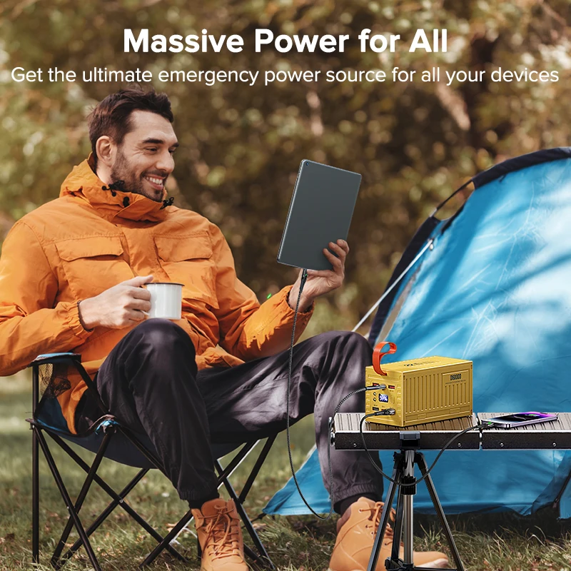 60,000mAh Power Bank 22.5W PD QC 3.0 Charger Powerbank Large Battery Capacity Power Station Fast Charging