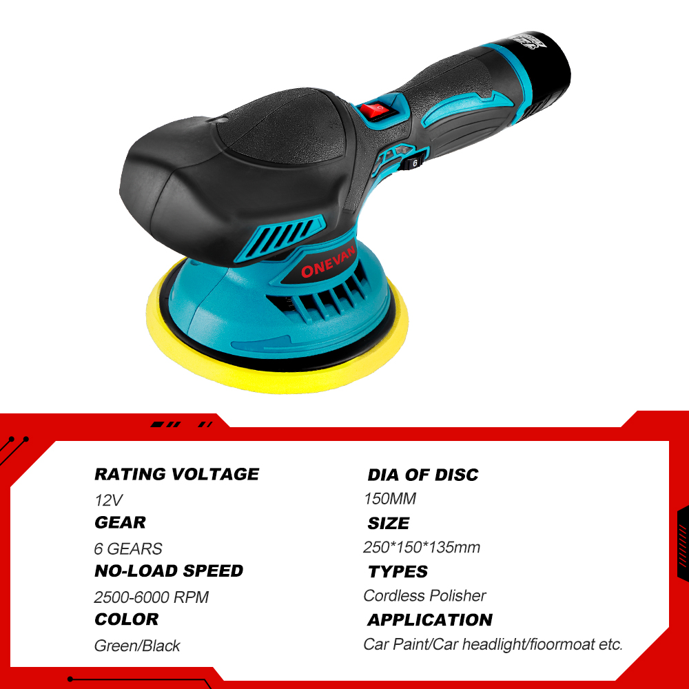 6000RPM Cordless Mini Polisher 6 Gears Car Polishing Machine 12V Electric Cars Polish Machines Adjustment Speeds Power 6000RPM Cordless Mini Polisher 6 Gears Car Polishing Machine 12V Electric Cars Polish Machines Adjustment Speeds Power