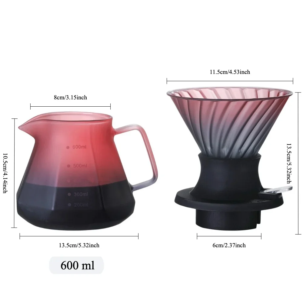 600ml Immersion Dripper Switch Glass Pour Over Coffee Maker, V-Shape Drip Coffee Dripper and Filters, Hold 3-4 Cups 600ml Immersion Dripper Switch Glass Pour Over Coffee Maker, V-Shape Drip Coffee Dripper and Filters, Hold 3-4 Cups