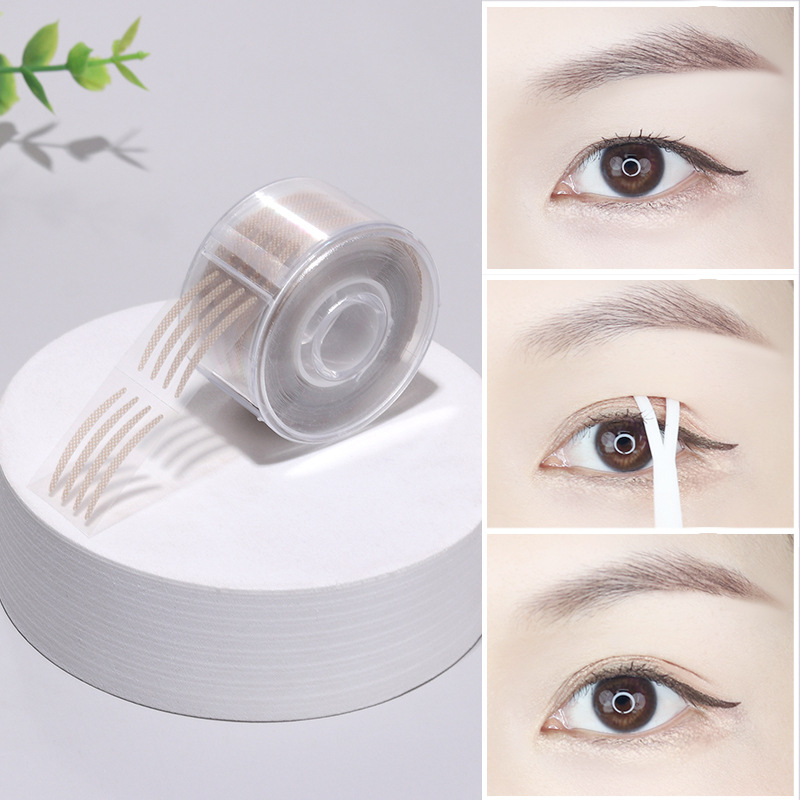 600pcs Eye Lift Strips Double Eyelid Tape Clear Gray Eyelid Stripe Big Eyes Invisible Double Fold Eyelid Sticker Makeup