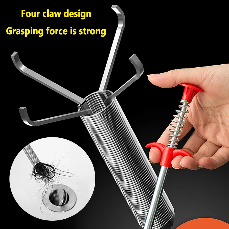 60cm Spring Pipe Dredging Tools Drain Snake Drain Cleaner Sticks Clog Remover Cleaning