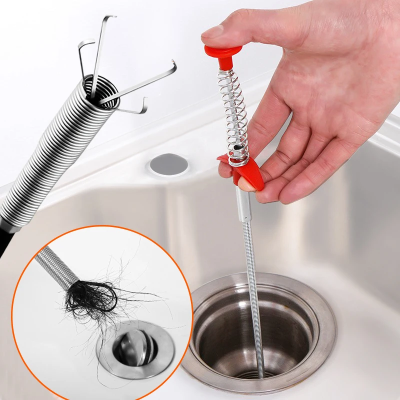 60cm Spring Pipe Dredging Tools Drain Snake Drain Cleaner Sticks Clog Remover Cleaning