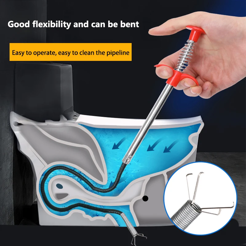60cm Spring Pipe Dredging Tools Drain Snake Drain Cleaner Sticks Clog Remover Cleaning