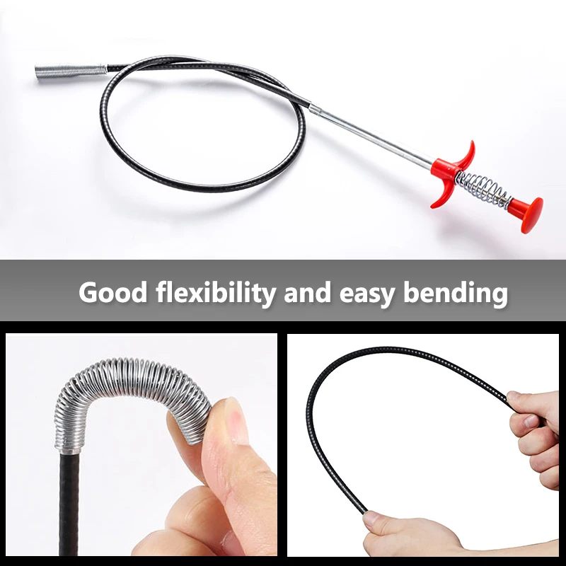 60cm Spring Pipe Dredging Tools Drain Snake Drain Cleaner Sticks Clog Remover Cleaning