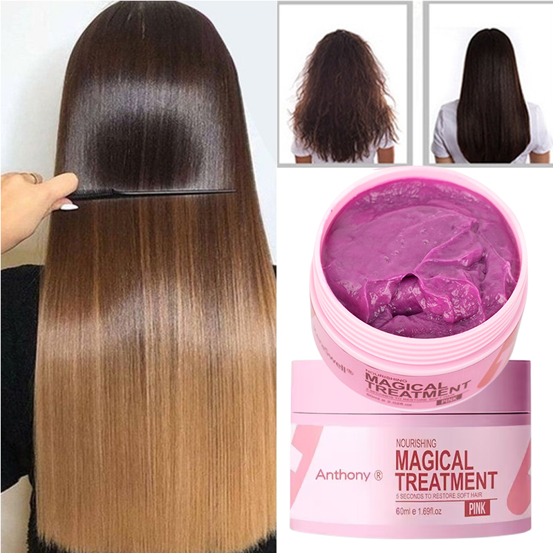 60ml Magical Hair Mask 5 Seconds Repair Damage Frizzy Soft Smooth Shiny Hair Deep Moisturize Hair Treat Repair Hair
