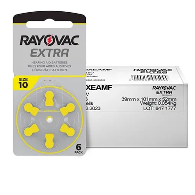 60PCS Hearing Aid Batteries Rayovac Extra Battery A10 10A PR70 Size 10 High Performance Zinc Air Battery For Digital