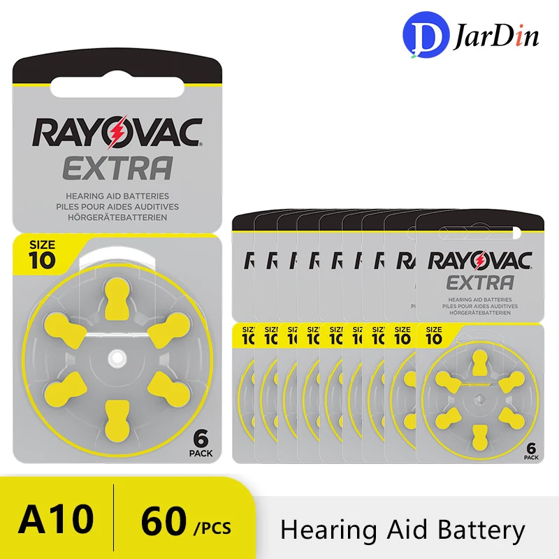 60PCS Hearing Aid Batteries Rayovac Extra Battery A10 10A PR70 Size 10 High Performance Zinc Air Battery For Digital