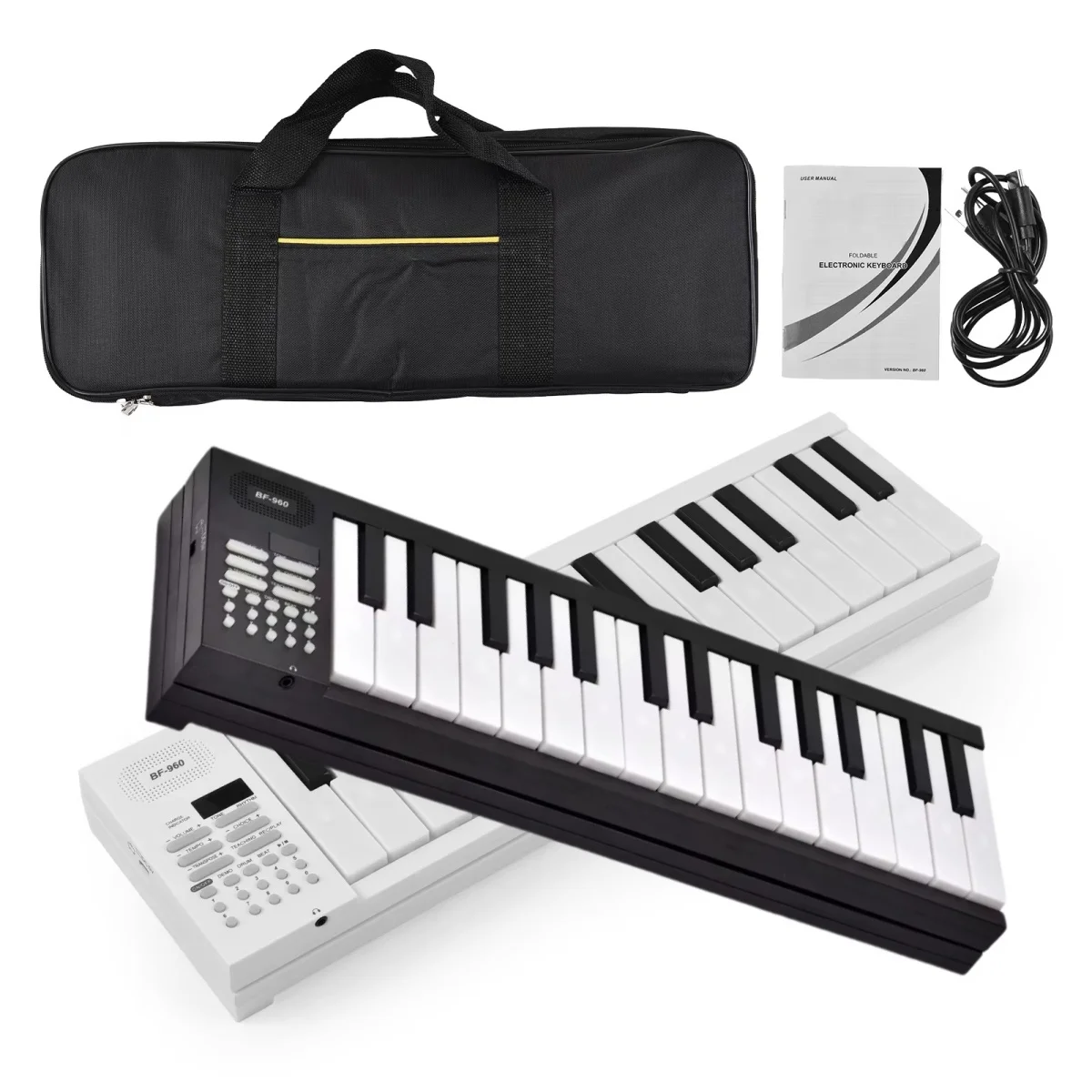 61 Key Foldable Electronic Piano Portable Piano Keyboard w/LED Display/Built-in Battery/Electronic Keyboard Musical 61 Key Foldable Electronic Piano Portable Piano Keyboard w/LED Display/Built-in Battery/Electronic Keyboard Musical