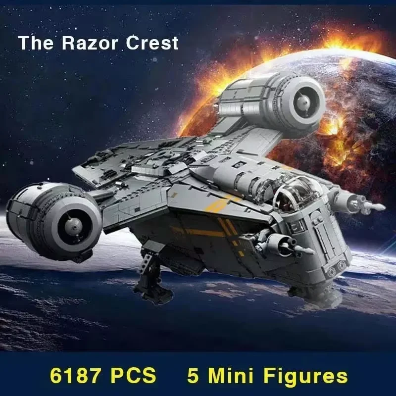 6187Pcs The Razor Crest Building Blocks Model Compatible 75331 Spacecraft Bricks Toys for Boys Birthday Gifts 6187Pcs The Razor Crest Building Blocks Model Compatible 75331 Spacecraft Bricks Toys for Boys Birthday Gifts