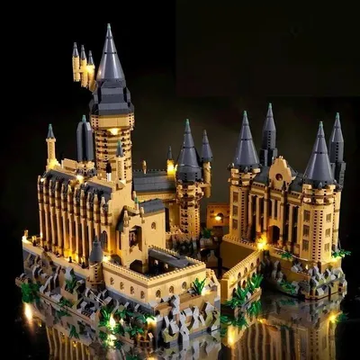 6369pcs Micro Bricks City Creative Medieval Magic Castle with Lights Series School Architecture Palace Model Building 6369pcs Micro Bricks City Creative Medieval Magic Castle with Lights Series School Architecture Palace Model Building