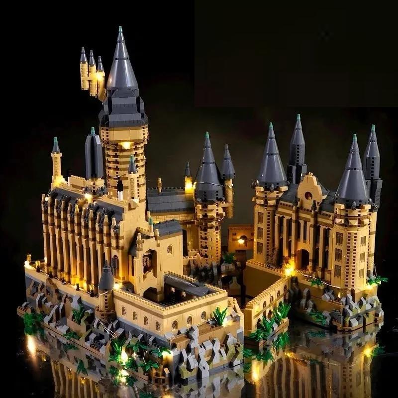 6369pcs Micro Bricks City Creative Medieval Magic Castle with Lights Series School Architecture Palace Model Building 6369pcs Micro Bricks City Creative Medieval Magic Castle with Lights Series School Architecture Palace Model Building