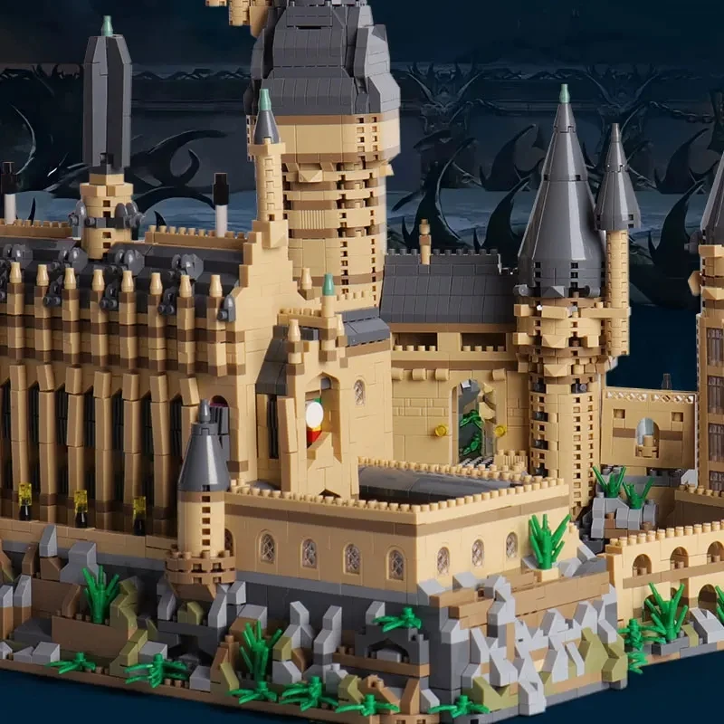 6369pcs Micro Bricks City Creative Medieval Magic Castle with Lights Series School Architecture Palace Model Building 6369pcs Micro Bricks City Creative Medieval Magic Castle with Lights Series School Architecture Palace Model Building