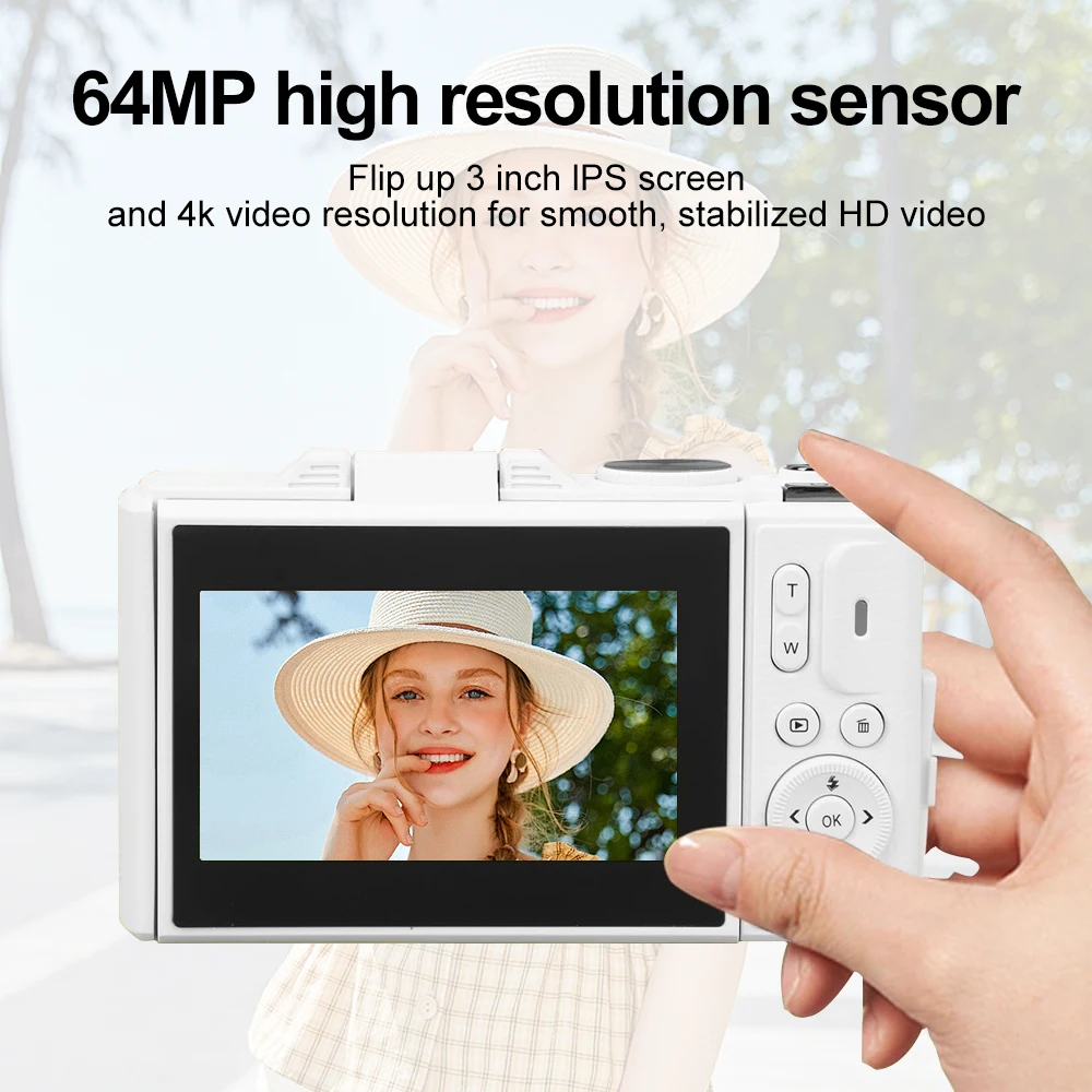 64MP Digital Photography Camera 3.0″ Flip Screen WIFI 18X Digital Zoom 4K Vintage Vlog Video Recorder YouTube Webcam