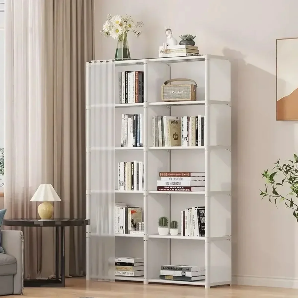 6/5 Layers Dustproof Wardrobe High Capacity Partition Bookshelf Bedroom Open Simple Assembly Storage Cabinet Bedroom 6/5 Layers Dustproof Wardrobe High Capacity Partition Bookshelf Bedroom Open Simple Assembly Storage Cabinet Bedroom