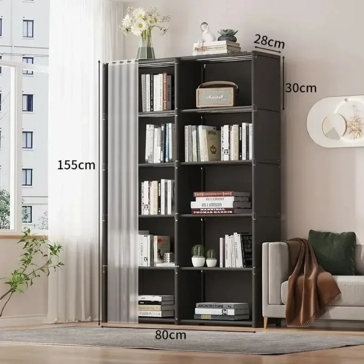 6/5 Layers Dustproof Wardrobe High Capacity Partition Bookshelf Bedroom Open Simple Assembly Storage Cabinet Bedroom 6/5 Layers Dustproof Wardrobe High Capacity Partition Bookshelf Bedroom Open Simple Assembly Storage Cabinet Bedroom