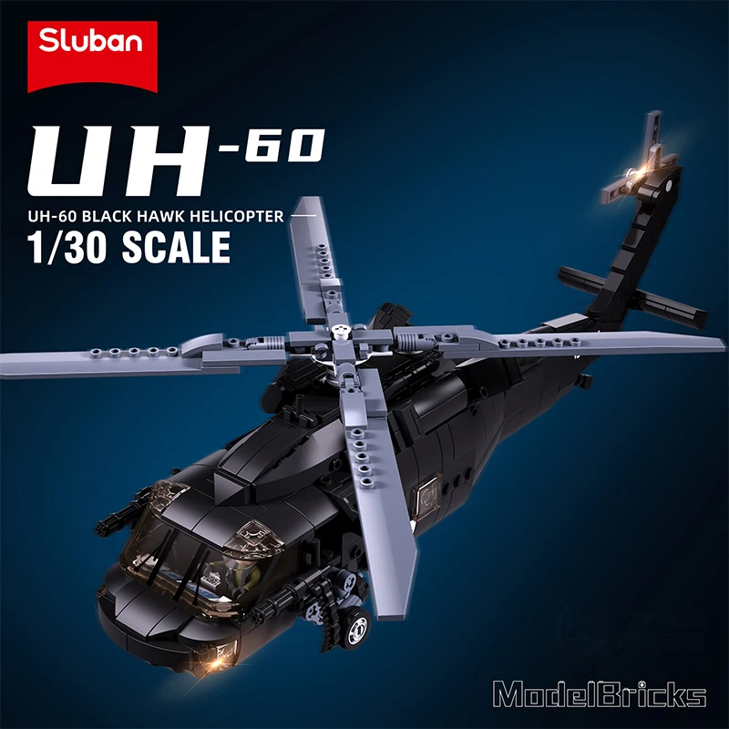 692PCS Military UH-60L Medical Rescue Aircraft Building Blocks Black Hawk Helicopter Model Bricks Kits Kids DIY Toy