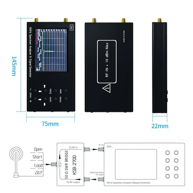 6GHz Portable Spectrum Analyzer Signal Generator 3G 4G LTE CDMA DCS GSM GPRS GLONASS